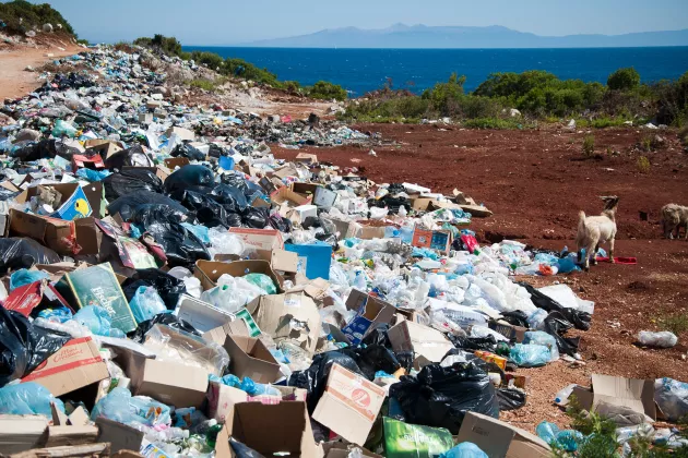 Plastic waste polluting the environment