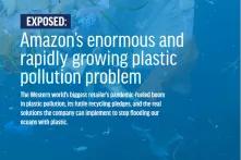 Cover title "Amazon's enormous and rapidly growing plastic pollution problem"