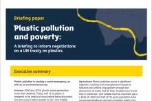 Cover of "Plastic Pollution and Poverty: A briefing to inform negotiations on a UN treaty on plastics (2022)"