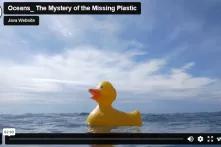 Video: Oceans_The Mystery of the Missing Plastic. Plastic duck on sea.