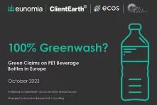 Cover of "100% Greenwash? Green Claims on PET Beverage Bottles in Europe"