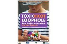 Cover of Evidence of banned toxic flame-retardants, hazardous chemicals from electronic waste that are known to disrupt thyroid function and cause neurological and attention deficits in children, are recycled into new plastic consumer products across Europe. Child with Rubik's Cube