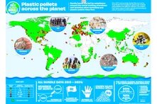 A global map highlighting areas affected by plastic pollution, showcasing its widespread environmental impact.