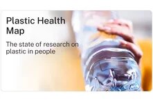 Website screenshot: Plastic Health Map. The state of research on plastic in people