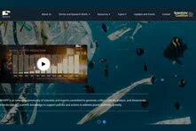 Animated website of International Knowledge Hub Against Plastic Pollution, two different backgrounds: Polluted Ocean; Globe