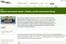Website cover: Plastics and Human Health