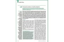 Cover of publication: The Lancet Countdown on health and plastics