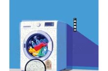 Washing machine washing plastics