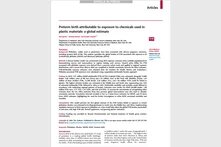 Text page: Preterm birth attributable to exposure to chemicals used in plastic materials: a global estimate