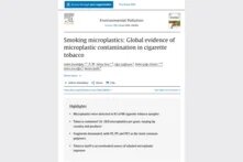 Cover of the publication: Smoking microplastics: Global evidence of microplastic contamination in cigarette tobacco