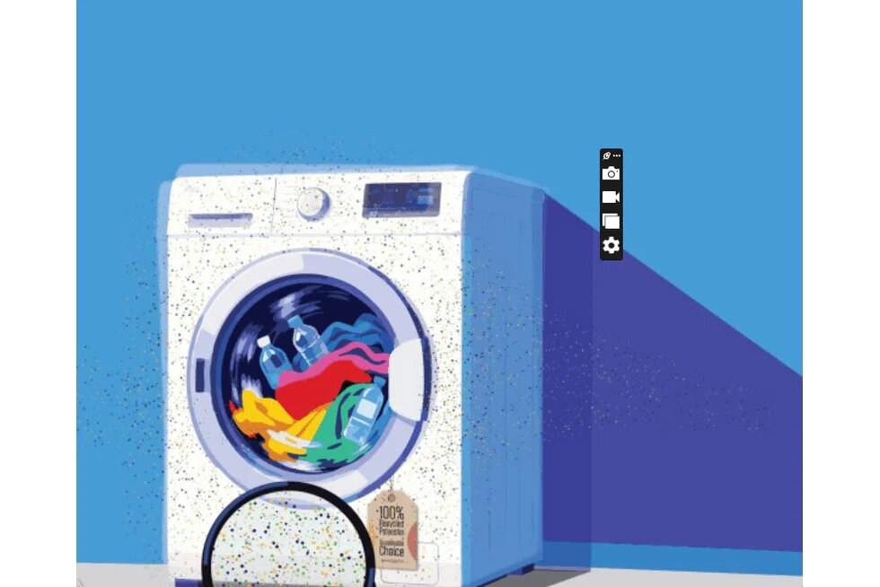 Washing machine washing plastics
